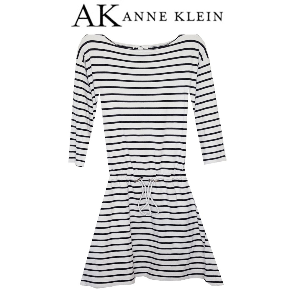 Anne Klein | Striped Dress w Waist Tie | Size L
